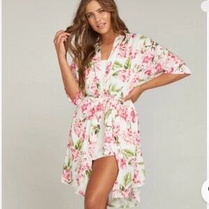Show Me Your Mumu Robe Womens One Size Tropical Floral Bold Flower Print Relax